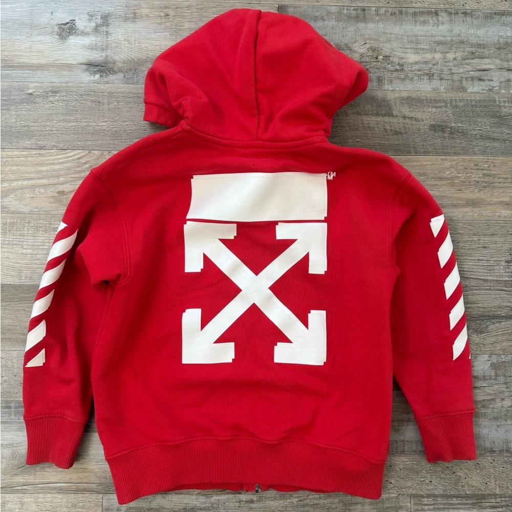 Off-White Red Zip-Up Kids hoodie